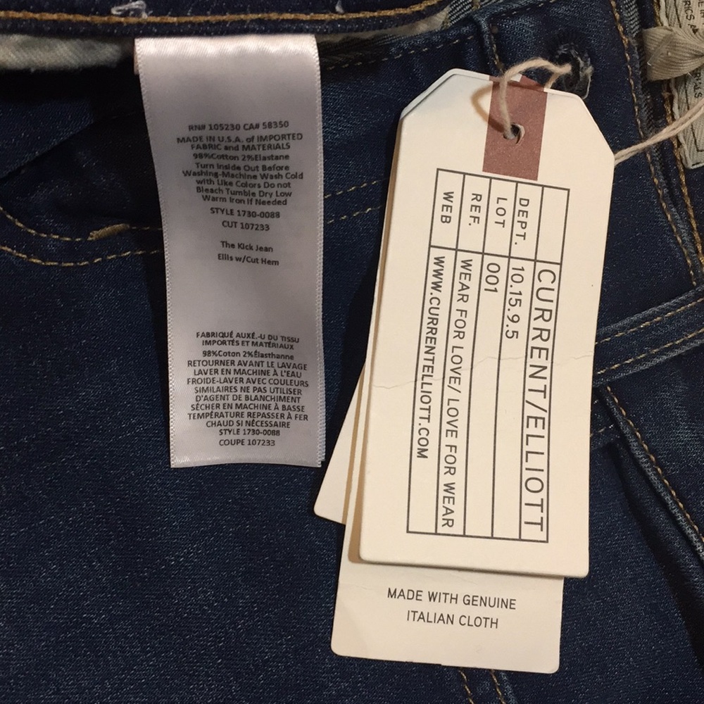 NWT Current/Elliot The Kick Jean, Size 27 - Picture 8 of 8